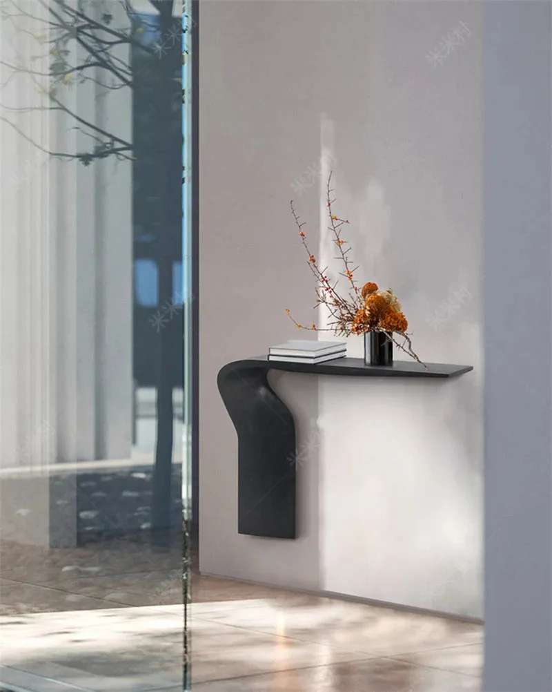 Simple Art Console Table Creative Entrance Furniture Console High-grade Special-shaped Solid Wood Wall Nordic Decorative Table E