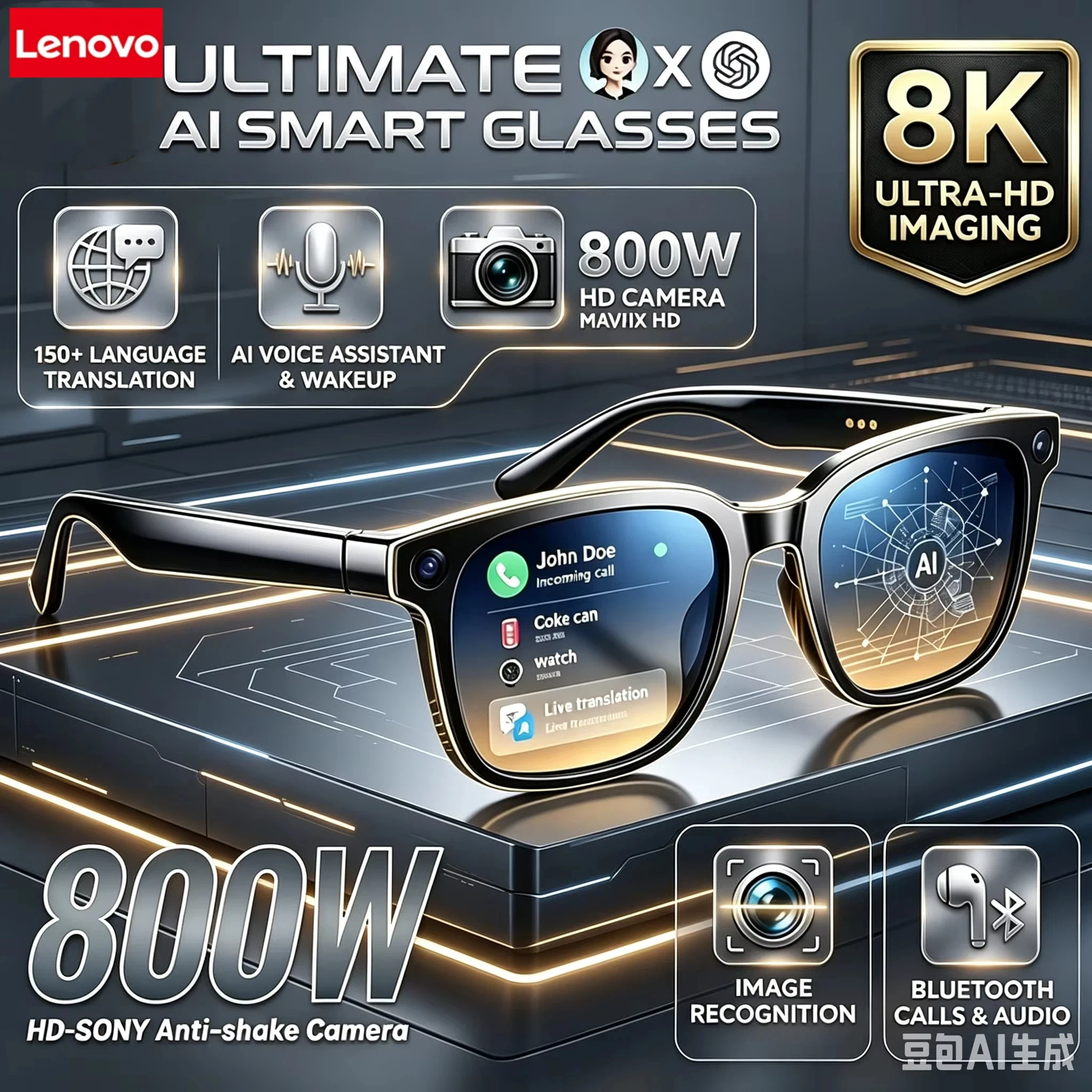 Lenovo AI Motorcycle Goggles Motocross Glasses Off-road Sunglasses For Man MTB ATV Mask Windproof Protection Cycling Racings