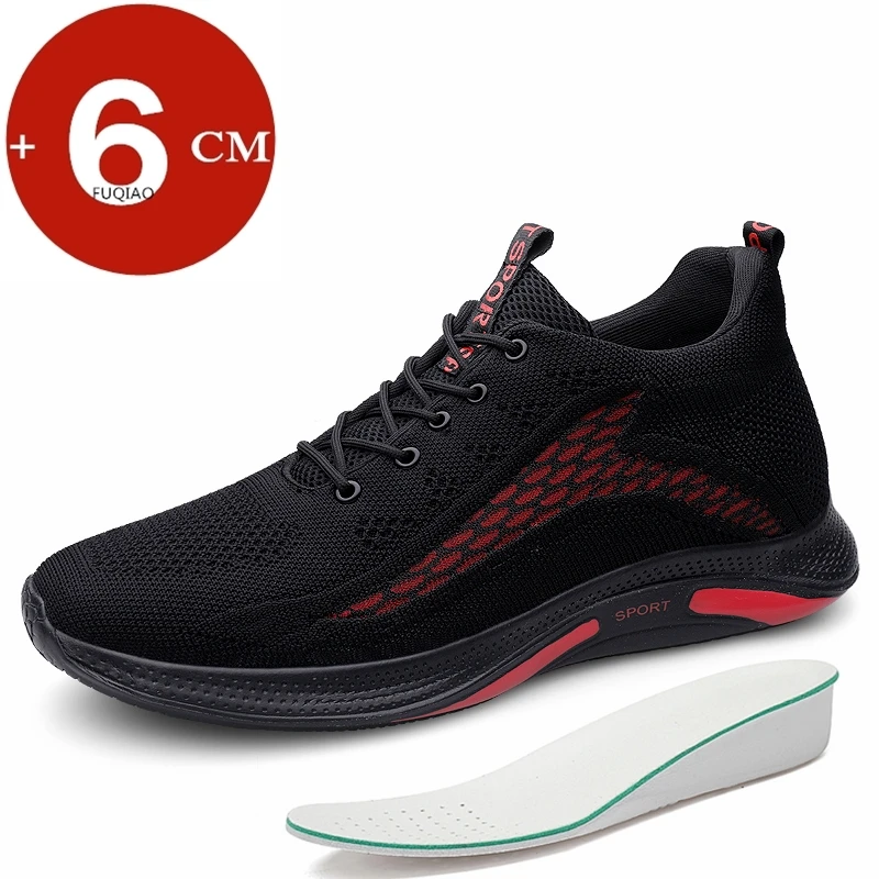

Summer Men Breathable Mesh Height Increasing Shoes 6CM Invisible Elevator Sneakers Lightweight Non-slip Comfort Casual Sports