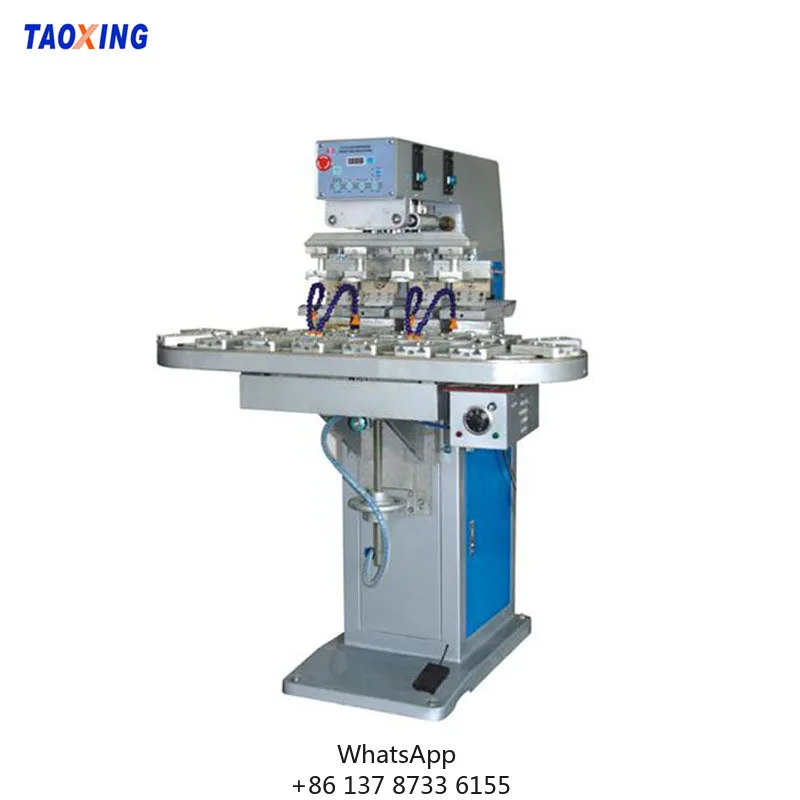 Four Colors Tampografia Pneumatic Electric Pad Printing Machine Toy Car Pad Print Machine Conveyor Pad Printer Cheap Price