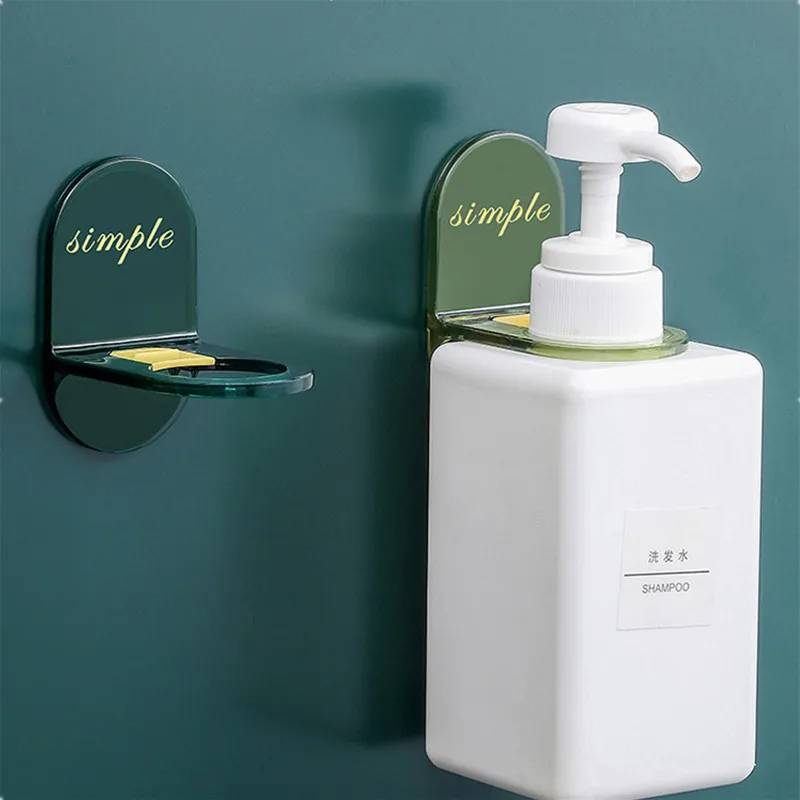 Shower Bottle Holder Wall Mounted Shower Gel Rack Adjustable Shelf Bathroom Shampoo Hanger Stand Hand Soap Storage Hook Sticker