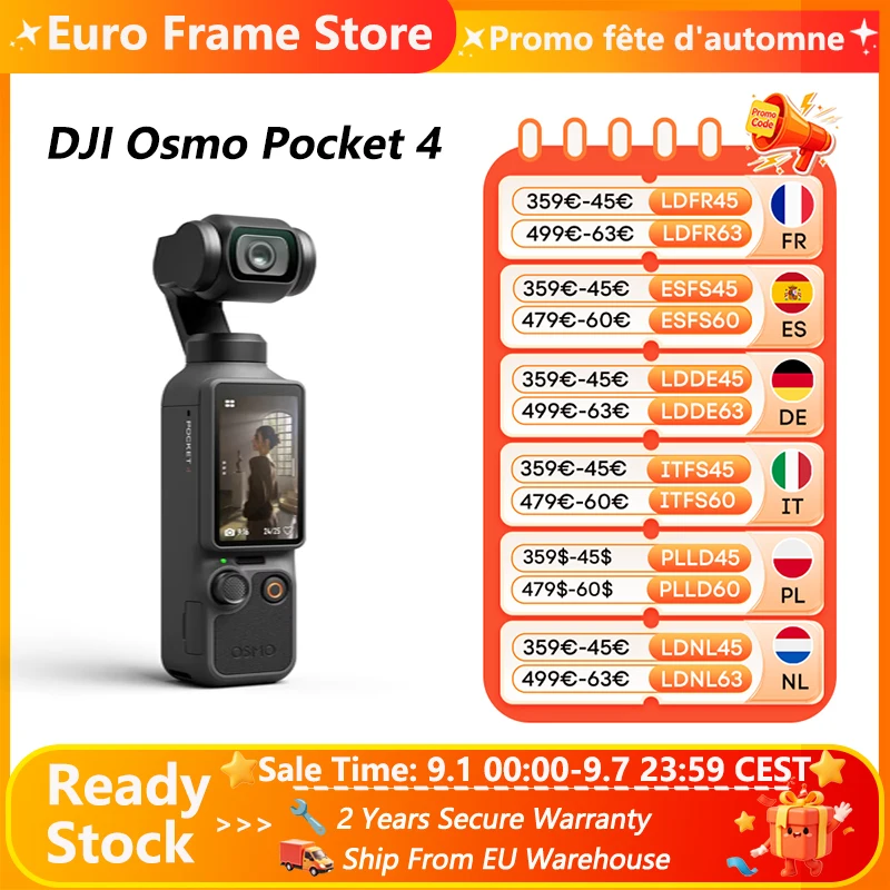 DJI Osmo Pocket 4, Cámara Gimbal de Bolsillo con CMOS de 1″, Rango Dinámico de 14 Stops, D-Log de 10 Bits, Nueva… — oferta en AliExpress