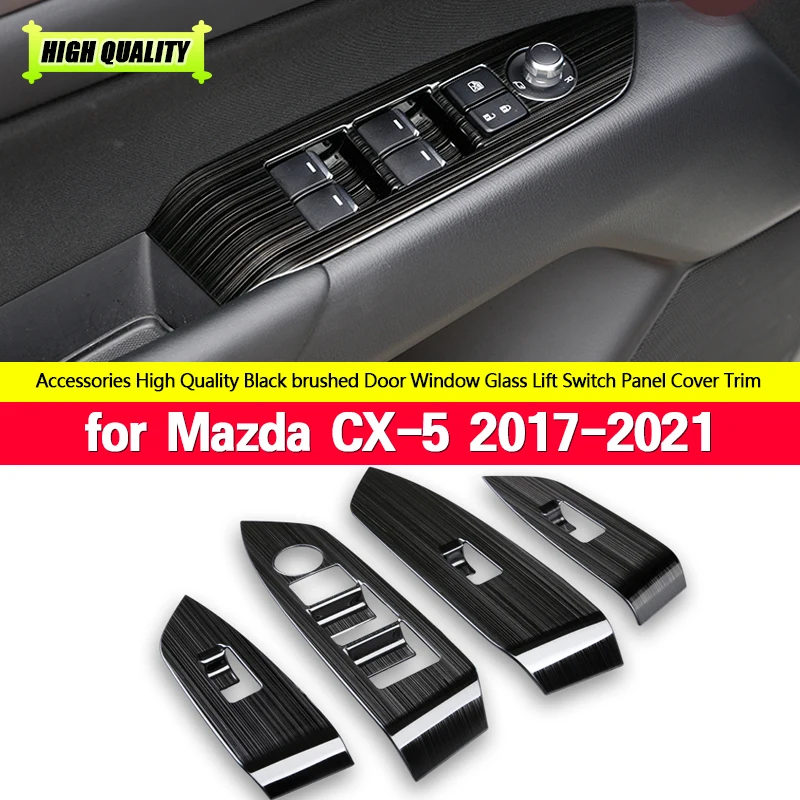 

For Mazda CX-5 CX5 KF 2017-2019 2020 2021 Car Accessories Interior Window Lift Switch Button Panel Switch Trim Accessories