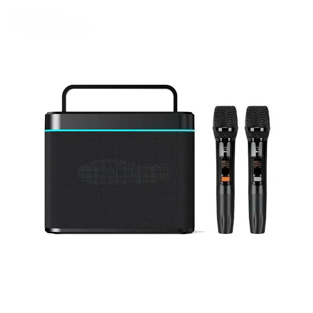 200W Flashing Light With Microphone Outdoor Portable Waterproof Ktv Sound Party Karaoke Subwoofer Blue Tooth Speaker