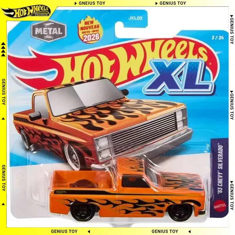 

2026 New Hot Wheels XL Mix 1 '83 CHEVY SILVERADO 1:43 Diecast Alloy Car Metal Body Car Model Collectible Toys Gifts for Fans
