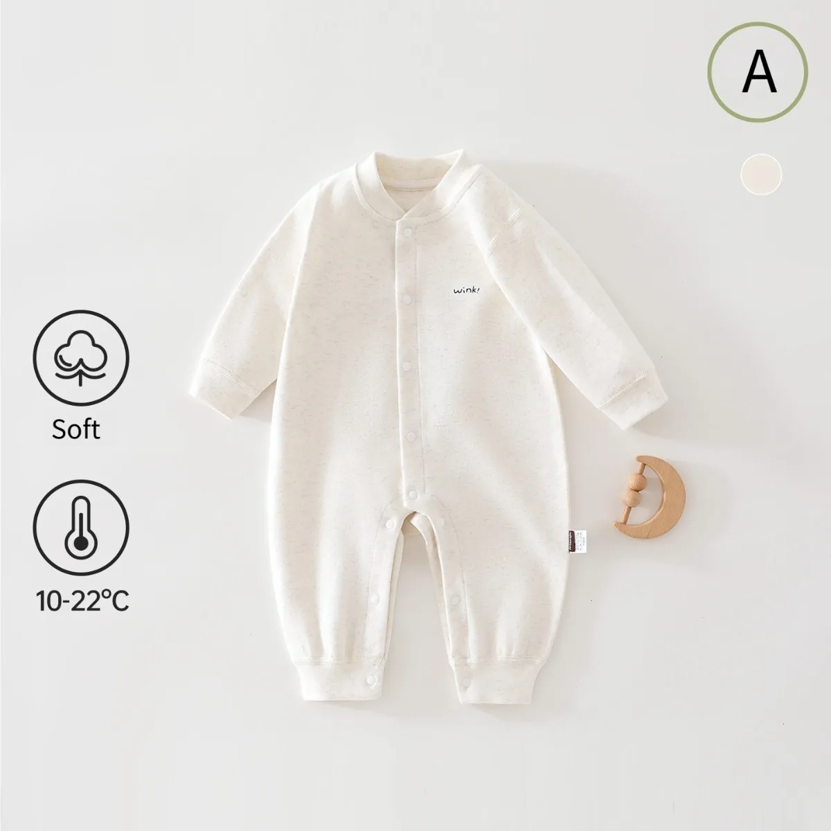 Warm Cotton Nebworn Baby Romper Long Sleeve Front Snaps Onesie Soft Breathable Infant Jumpsuit Unisex 0-18M Spring Autumn