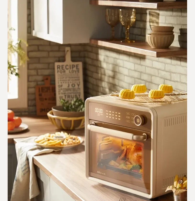 فرن مقلاة هوائية على شكل دب 220 فولت، فرن كهربائي متعدد الوظائف، فرن خبز، مقلاة هوائية كومبو CAA