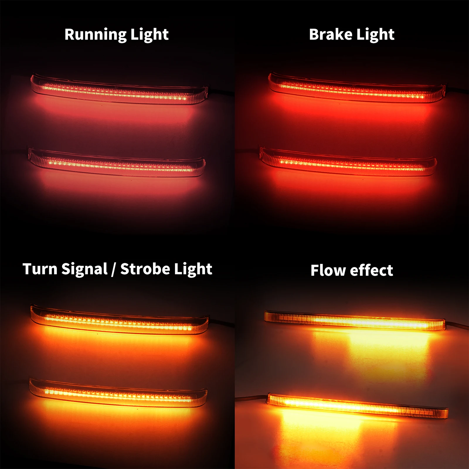 2pcs/set LED Brake Lights Motorcycle Saddlebag Flowing Turn Signal Lamp For Harley Touring Road Glide Electra Glide 2014-2022