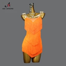 2026 New Latin Dance Short Fringed Dress Sexy Female Party Performance Costume Sports Competition Skirts Wear Ballroom Dancewear