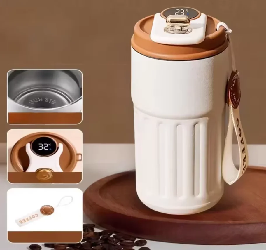 450 ml Thermobecher Thermosflasche Smart Display Temperatur 316 Edelstahl Vakuumbecher Büro Kaffeetasse Business Tragbar