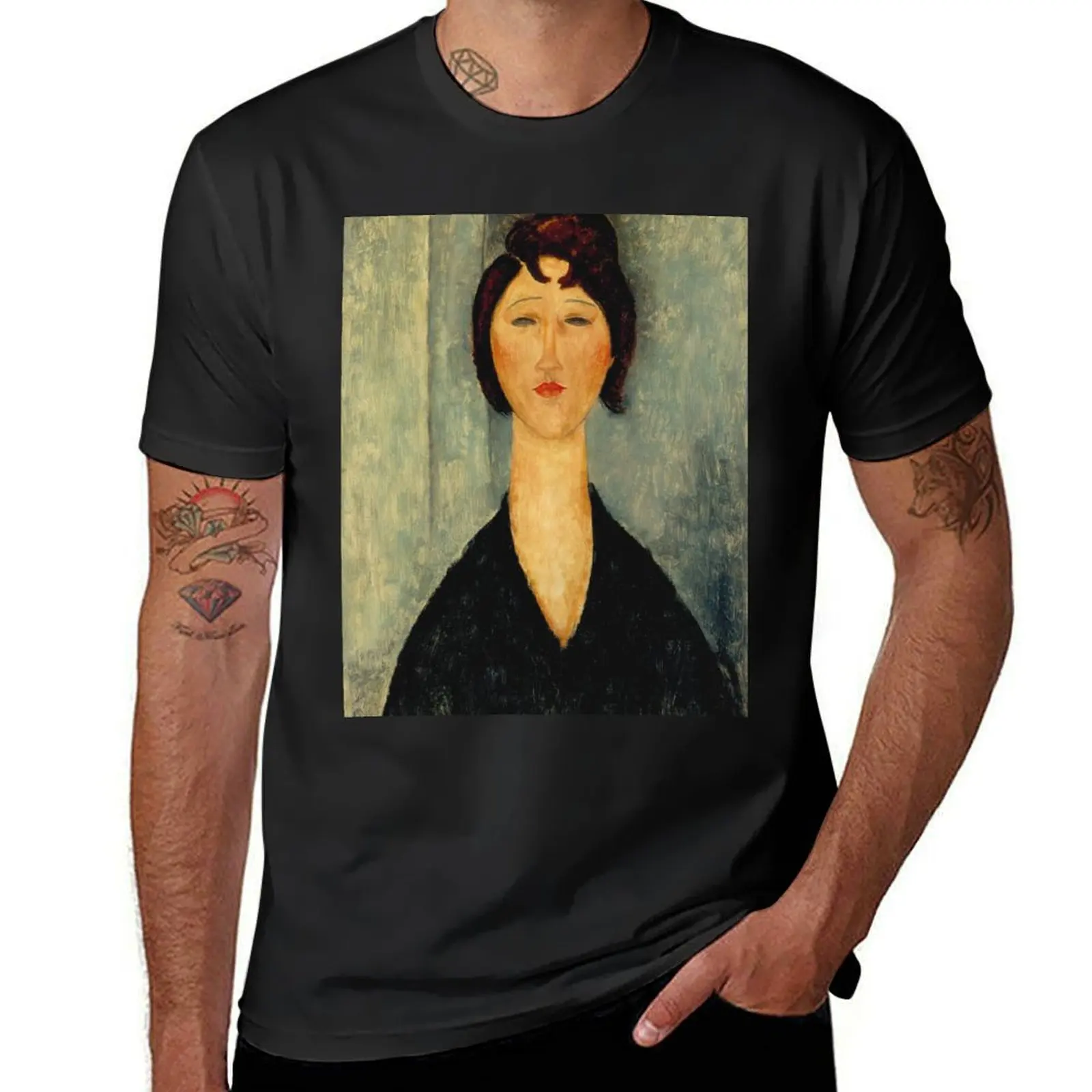

Vintage Amedeo ModiglianiPortrait ofYoung Woman 1918 T-Shirt valentines clothes oversizeds baggy shirts topping Men's t-shirts