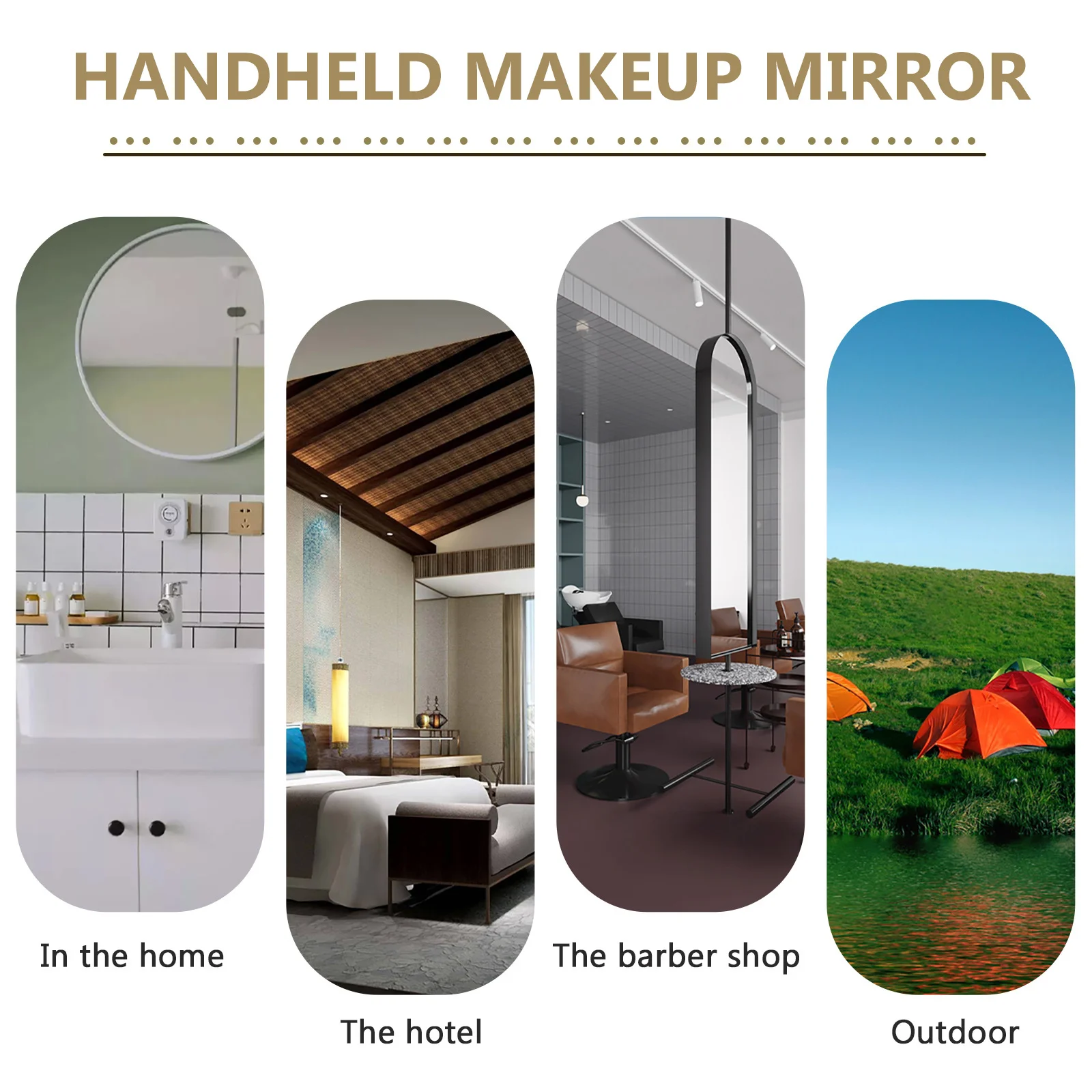 กระจกแต่งหน้าโลหะวินเทจ 2 ชิ้น ชุดกระจกหวีแบบพกพา สไตล์เรโทร อุปกรณ์เสริมสำหรับการเดินทาง โรงเรียน และฟิตเนส
