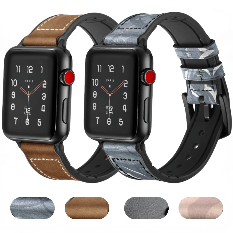 

Double Leather For Apple Watch UItra/2 10 42mm 46mm 9 8 7 45mm 41mm Sports Multi Color Bracelet iwatch 6 5 4 3 SE 44mm 40mm 42mm