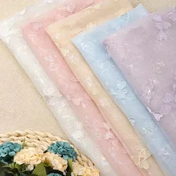 New Colorful Bowknot Mesh Embroidery Lace Fabric DIY Curtain Dress Children's Clothing Christmas Dress Designer Fabric