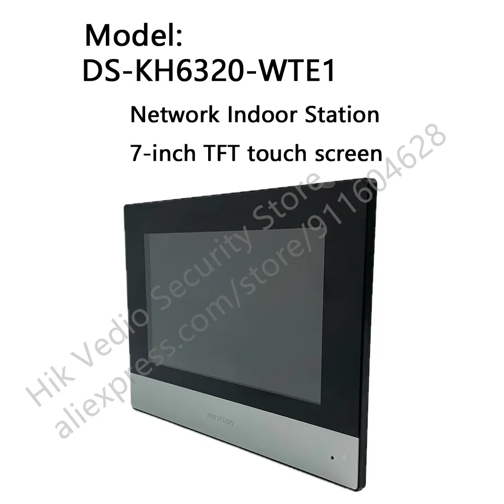 Hikvision DS-KH6320-WTE1 Vídeo porteiro interno Tela TFT de 7 polegadas POE WiFi Estação baseada em IP Suporte multilíngue