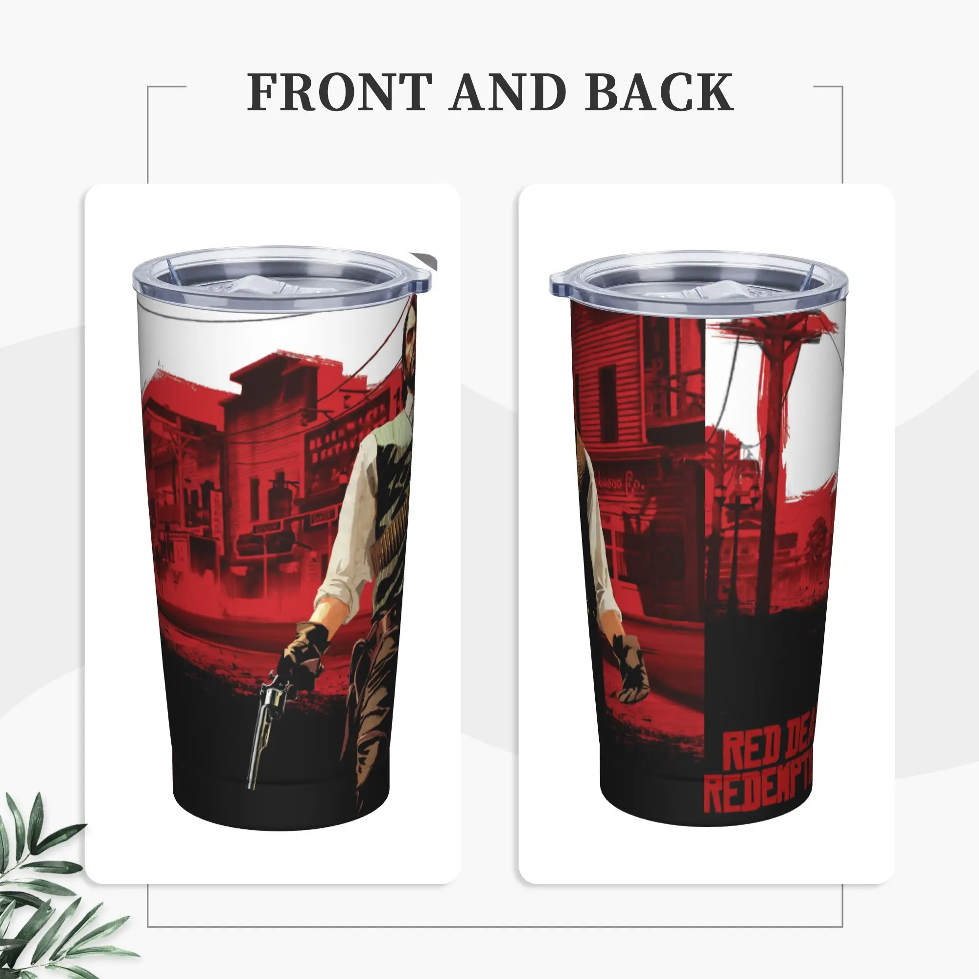 

Стакан из нержавеющей стали RDR, кружки для видеоигр, чашка с соломинкой, дорожная бутылка для холодной и горячей воды, изолированная кружка большой емкости