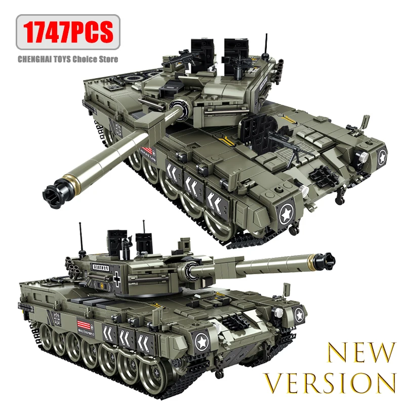 WW2 Military Leopard 2 a4 Battle Tank Series Building Blocks Brick Model MOC Army arma Boy Set Kid Toy regalo di natale per bambini