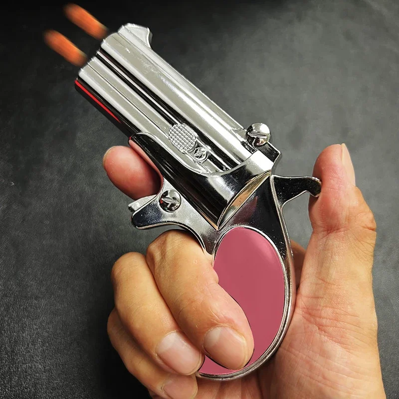 1PC EDC Portable Pocket Delinje Mini Double Tube Spray Gun Toy Alloy Safe Soft Bullet Creative Children\'s Gift Toys