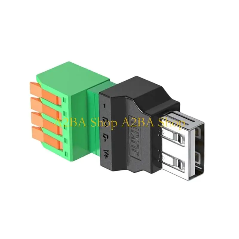A2BA Quick Press No Solder USB 2.0 Plug Converter For Repairing Fan Light Data Cable