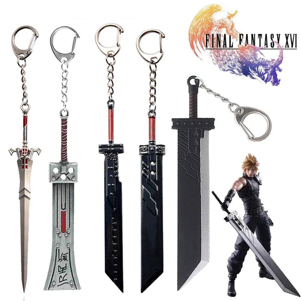【セール中】ゲームファイナルファンタジークラウドバスター剣キーホルダークラウドストライフの武器メタルペンダントキーチェーン男性ジュエリー