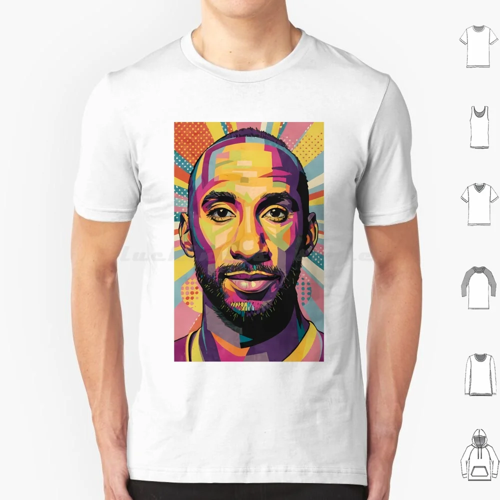 

Футболка большого размера, 100% хлопок, Портрет поп-арта, спортивные легенды, портрет знаменитостей, живопись, современный дизайн