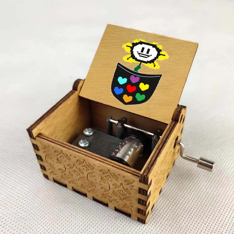 Music Box Wooden Hand Cranked Boy Girl Birthday Gift Kids Christmas Halloween Gifts For anime Undertale Cartoon music box