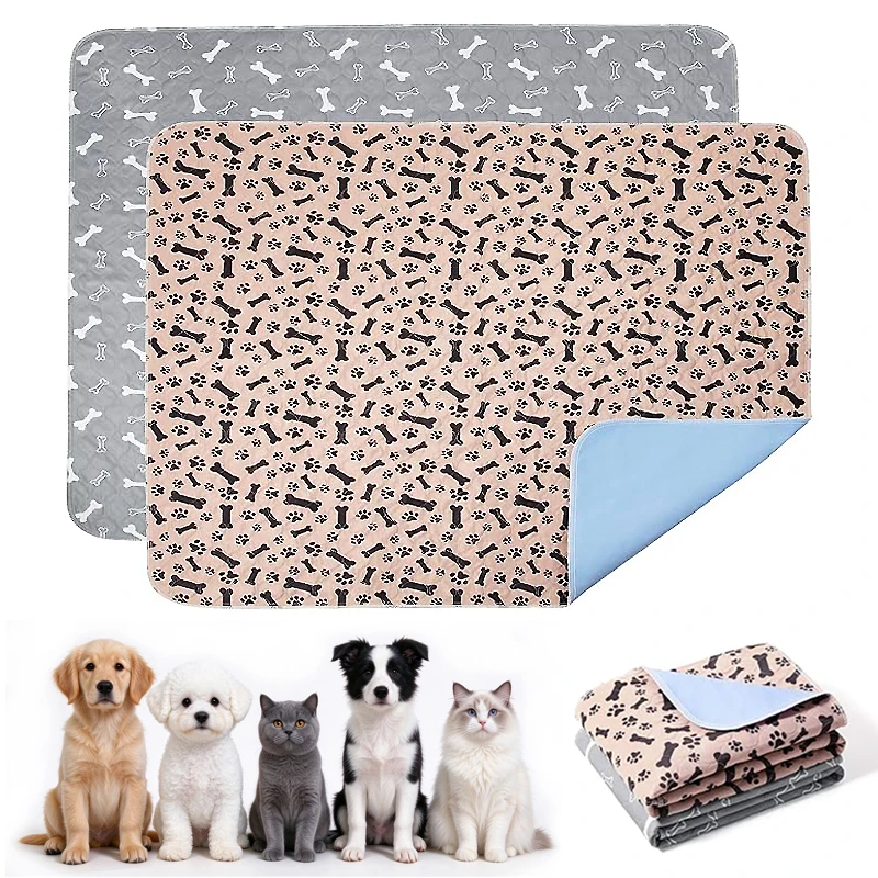 Reusable Pet Dog Pee Pad Washable Puppy Pee Pad Durable Absorbent Diaper Pet Bed Urine Mat Anti-Slip Dog Urine Mats Pet Training
