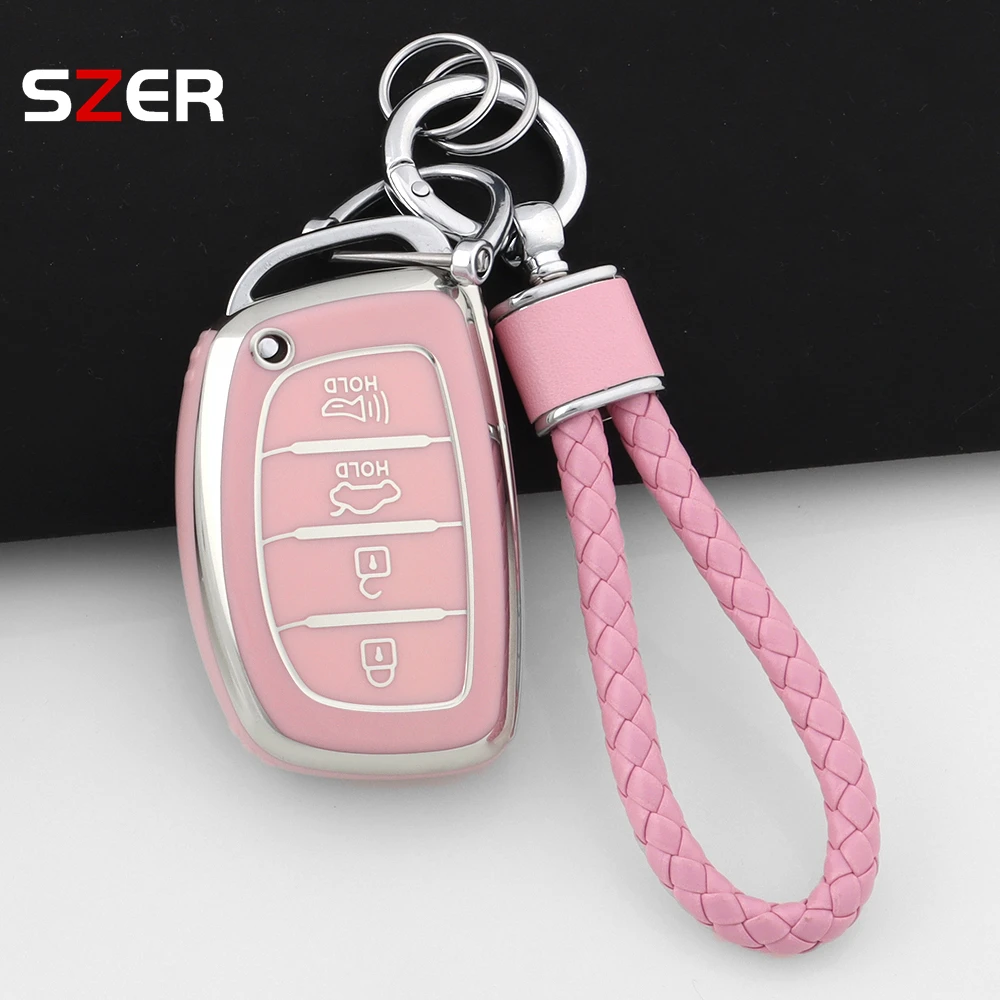 

3 4 Buttons HOT TPU Car Smart Key Case Cover Shell Fob For Hyundai Tucson Santa Fe Sonata Elantra Accent Creta Ix35 Ix25 i20 i30