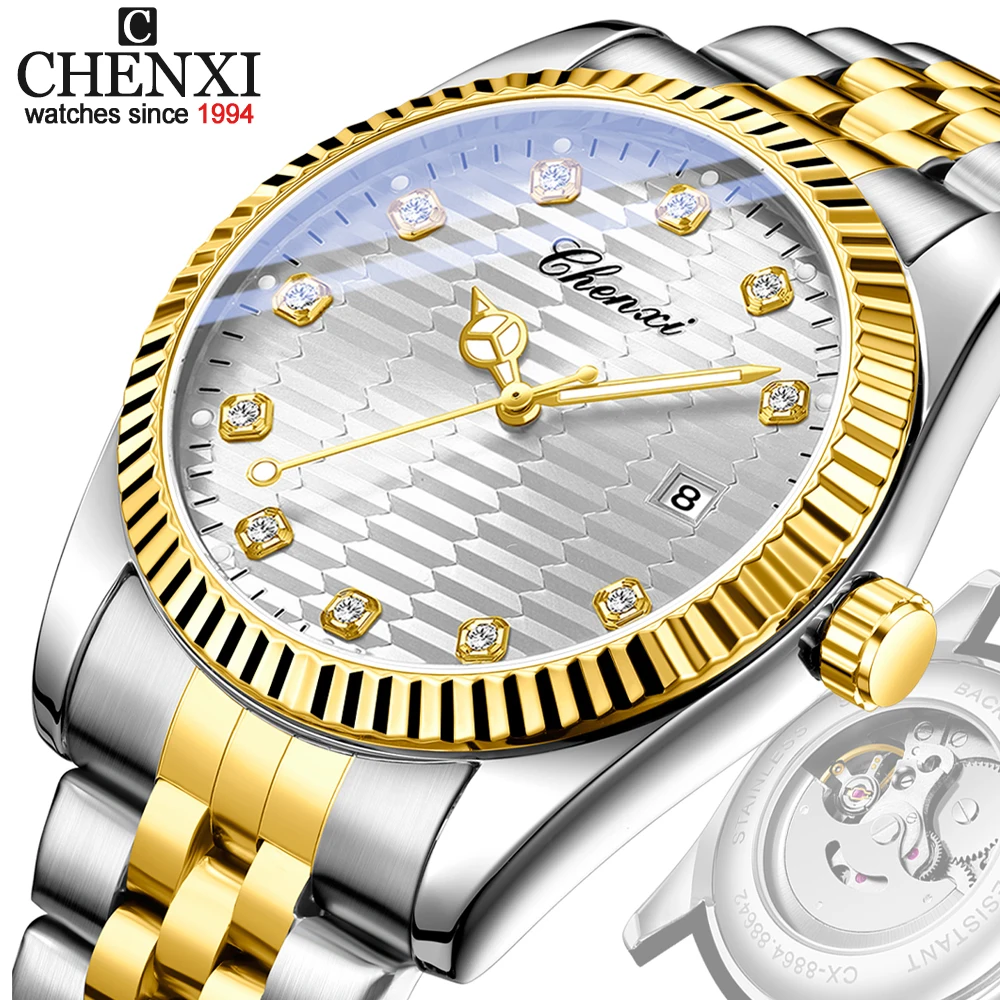 

CHENXI Men's Watch Luxury High Quality Quartz Business Wristwatch Stainless Steel Automatic Mechanical Waterproof Luminous Watch