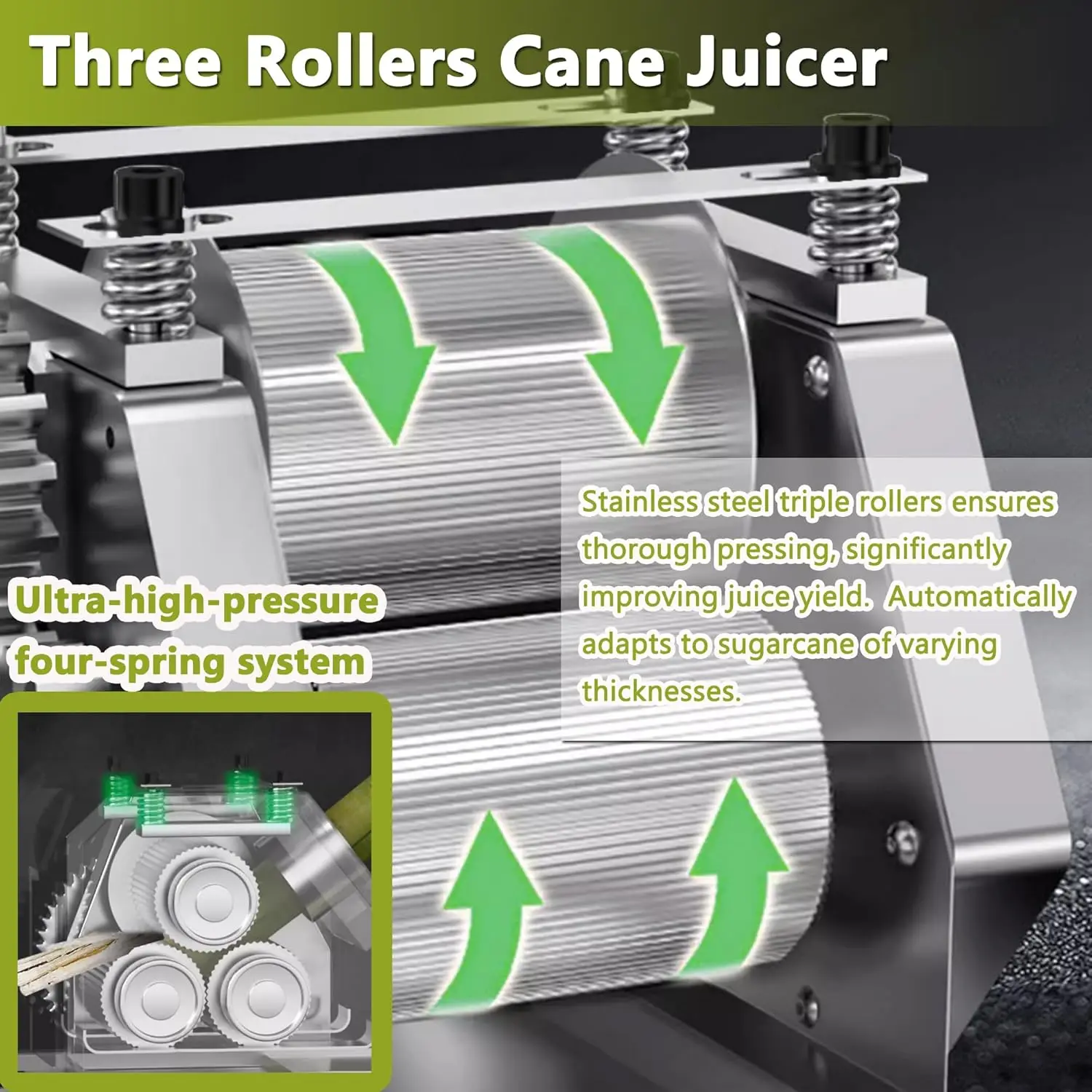 110 В коммерческая настольная соковыжималка для сахарного тростника, электрическая соковыжималка для сахарного тростника с функцией верхнего отверстия