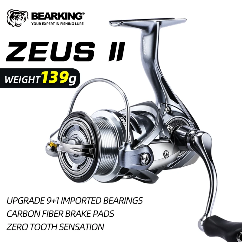 BEARKING Zeus II series 800-3000 model 9BB stainless steel bearing 5.2:1 fishing reel dragging system maximum power of 7Kg