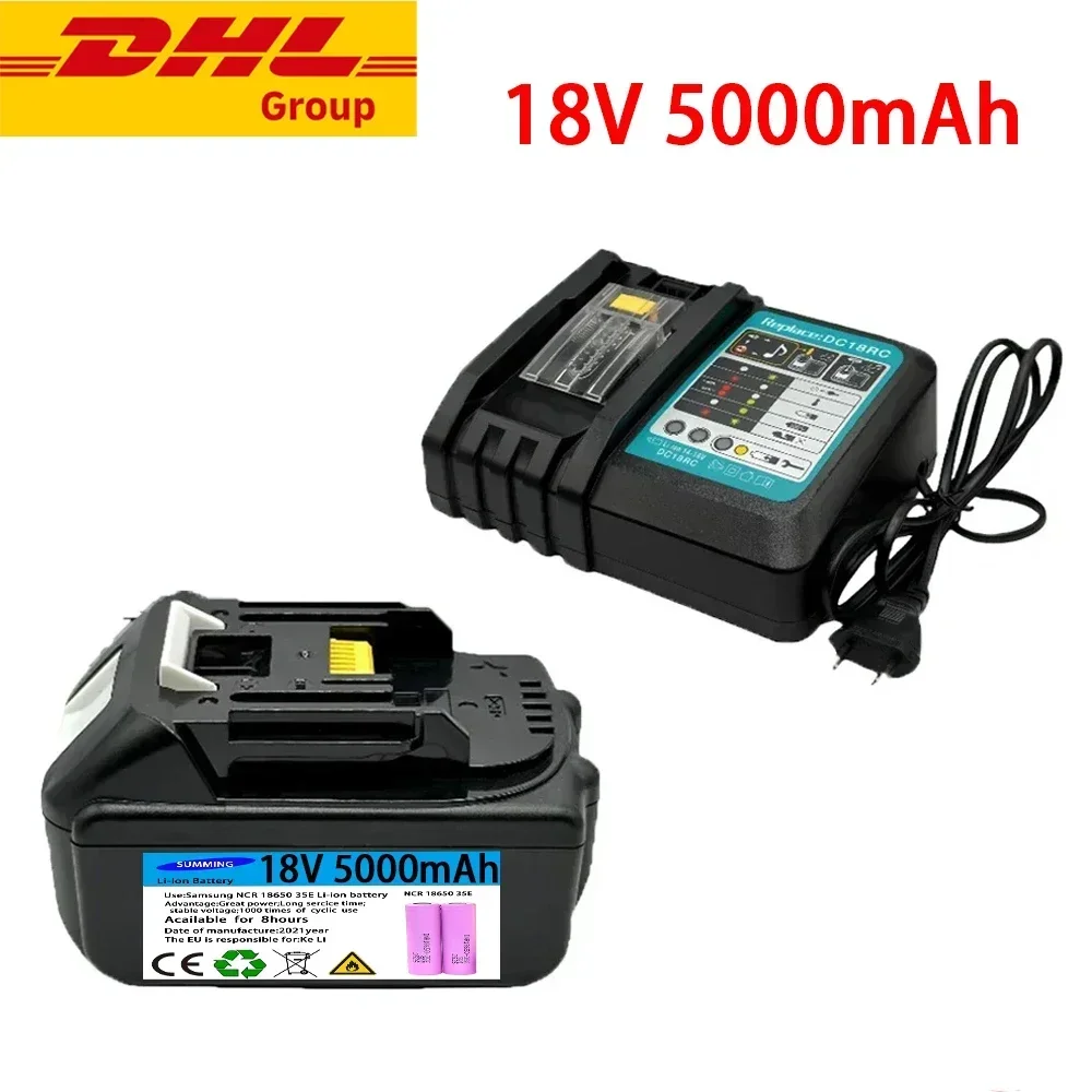 Rechargeable Li-ion batteries with charger BL1860 18V 6000mAh for Makita 18V battery 6Ah BL1840 BL1850 BL1830 BL1860B LXT400