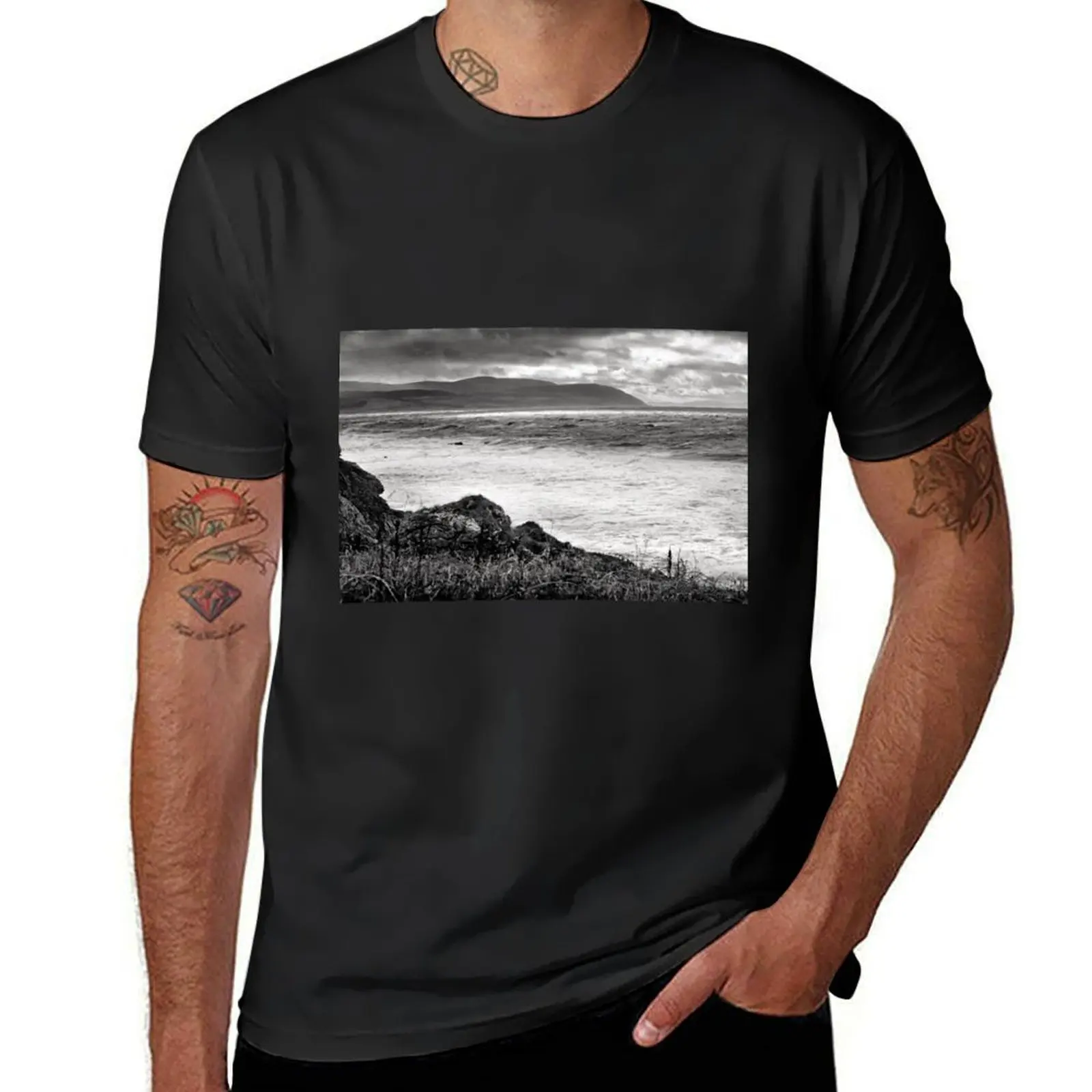 The coast on the Kintyre peninsula near Campbeltown, Scotland T-Shirt customs oversizeds korean fashion mens t shirts