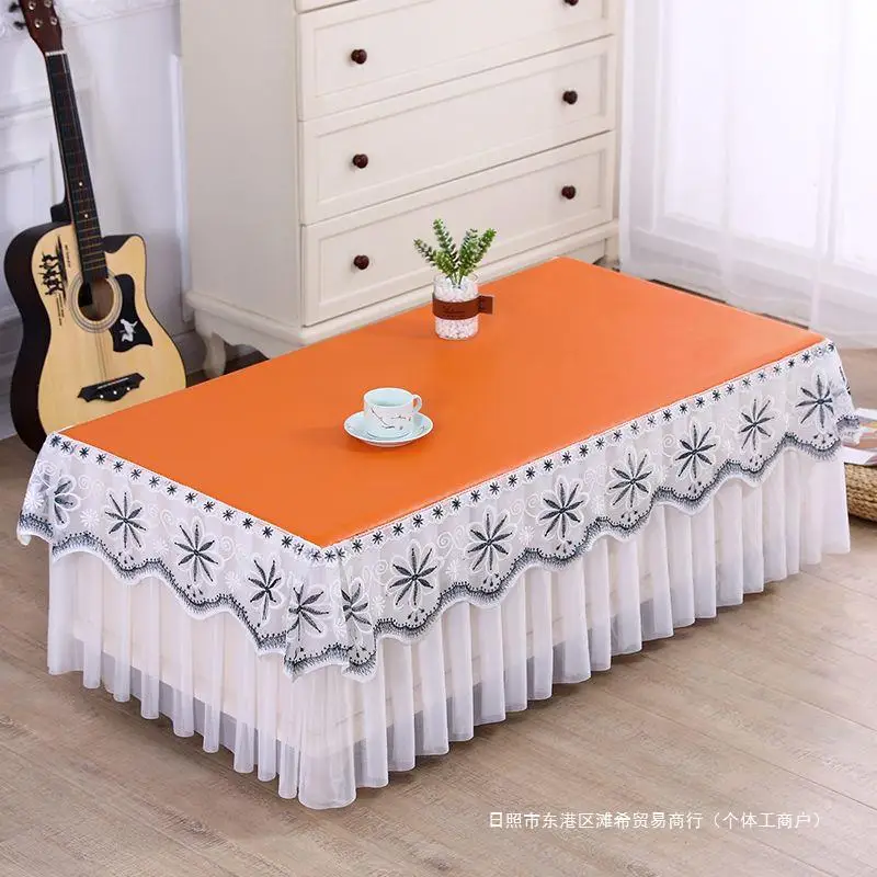 E111D new waterproof and oil-proof tea table tablecloth washable wipeable table cloth anti-scalding lace cover towel