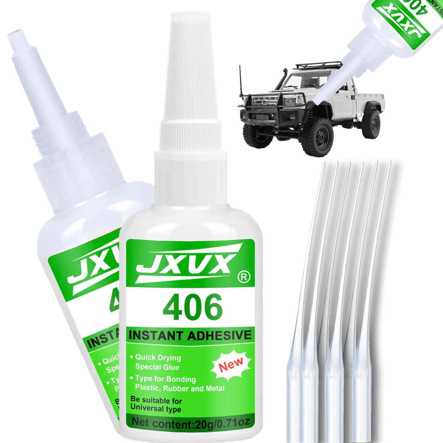

JXVX High Super Glue 406 Glue All-Purpose Cyanoacrylate Adhesive Repair Plastic Crafts Ceramic Glass Wood working Fast & Strong.