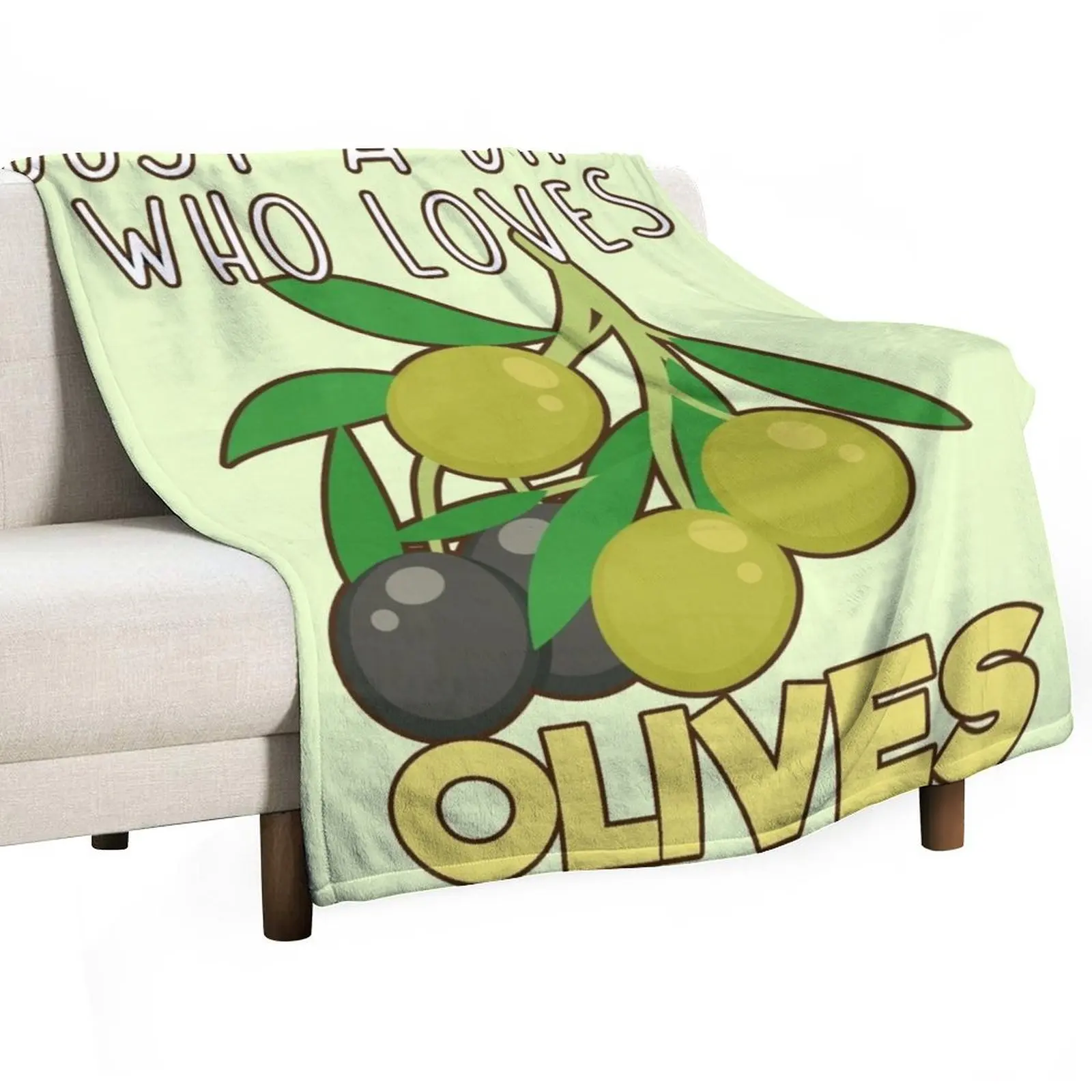 

Just A Girl Who Loves Olives. Throw Blanket Ultra Soft Flannel Fleece Blanket for All Seasons