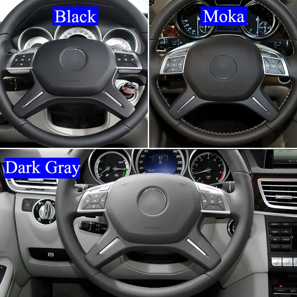 W204 W212 W166 W463 Car Steering Wheel Cover Black Chrome Trim Panel Replacement For BENZ C E M ML GL GLS G Class 0994640513