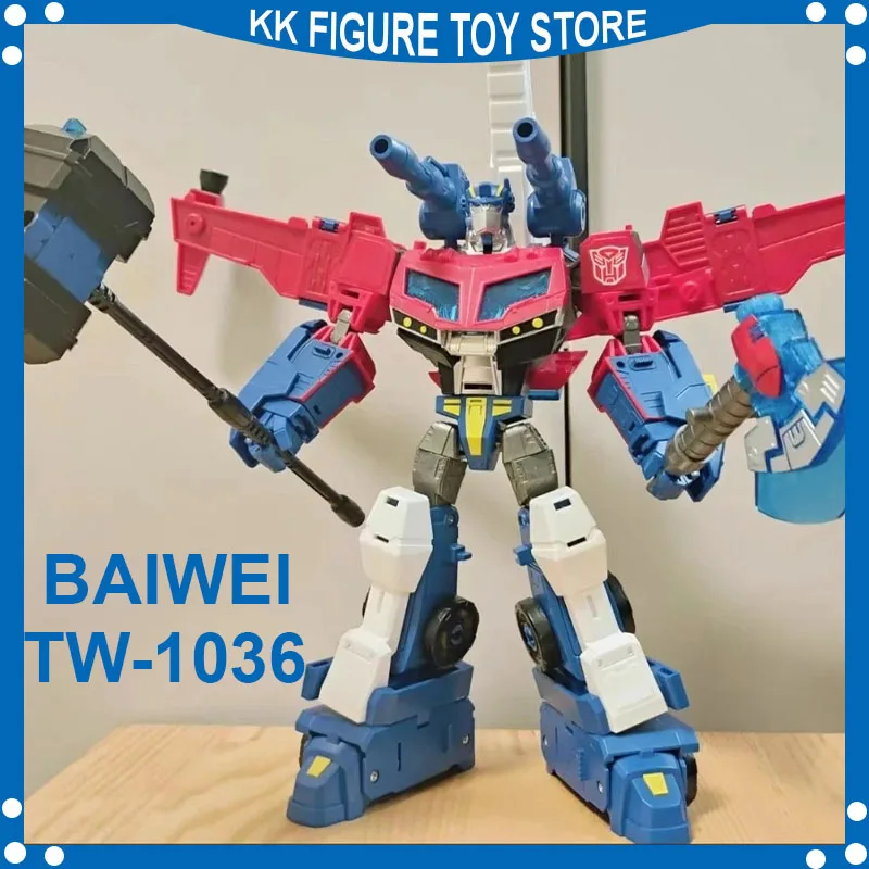 BAIWEI transformación TW-1036 TW1036 animado 08 RepairTeam capitán OP camión de bomberos figura de acción modelo muñeca regalo de Navidad