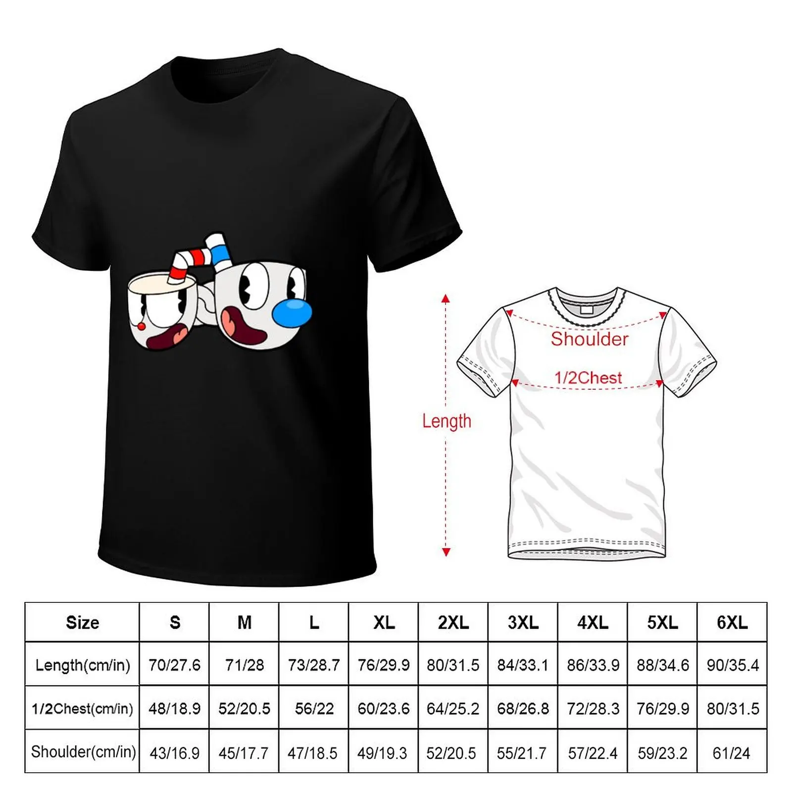 Cuphead and Mugman T-Shirt man t shirt cotton high quality T-Shirt