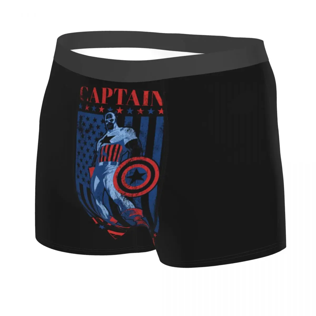 Custom Male Fashion Vintage Captain America 1941 Underwear Boxer Briefs Breathable Shorts Panties Underpants