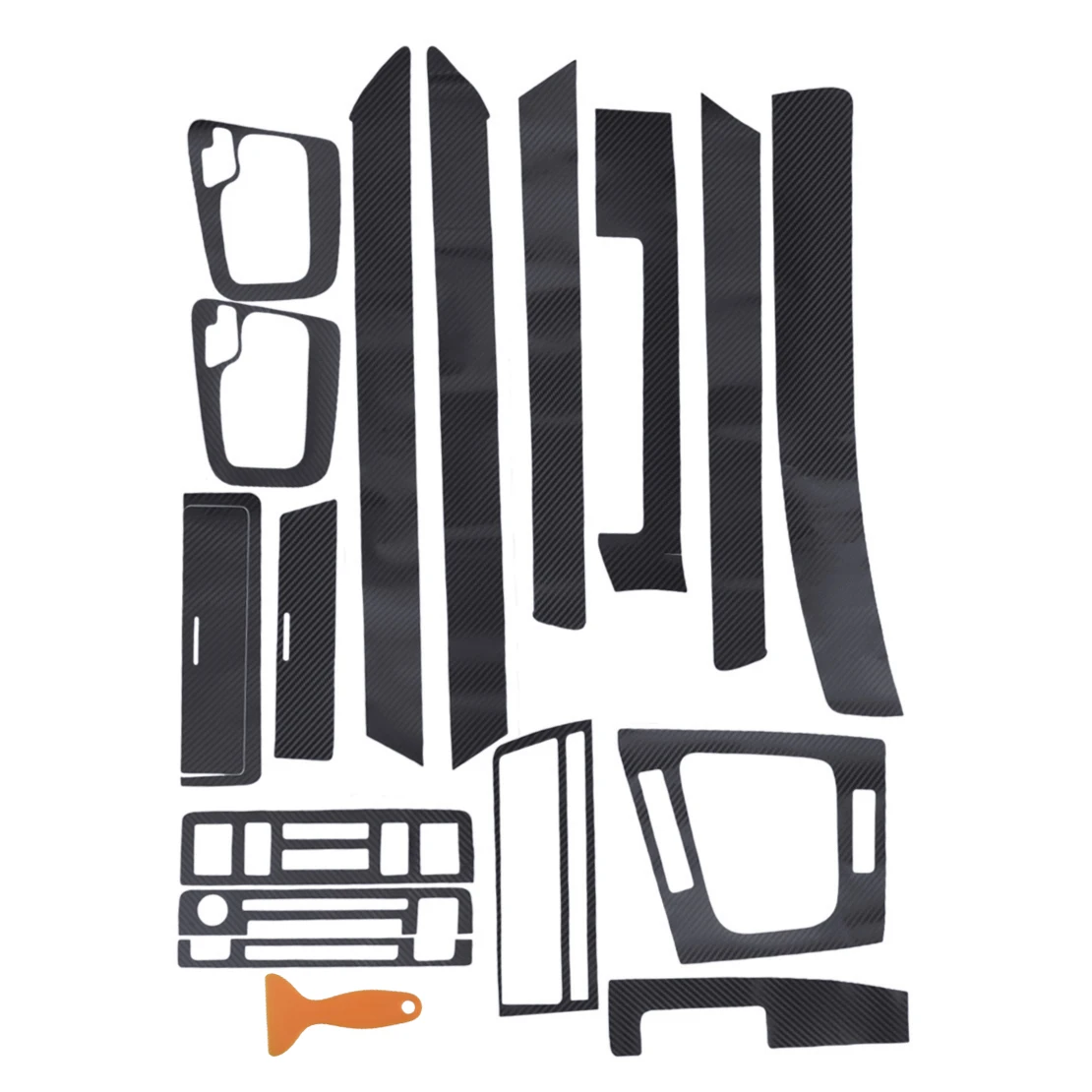 LHD الداخلية داش مجلس والعتاد التحول غطاء اللوحة المركزية ثلاثية الأبعاد ألياف الكربون الأسود نمط بولي كلوريد الفينيل صالح لسيارات BMW 3 سلسلة E46 1998-2005 جديد #2