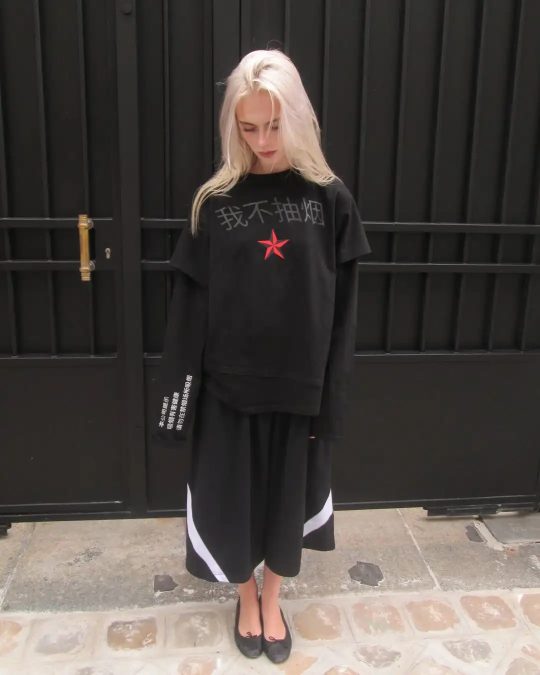 Vintage Distress No Smoking Sign Graphic T Shirts Oversized Long Sleeve T-Shirt Men Grunge Streetwear Loose Crewneck Casual Tops