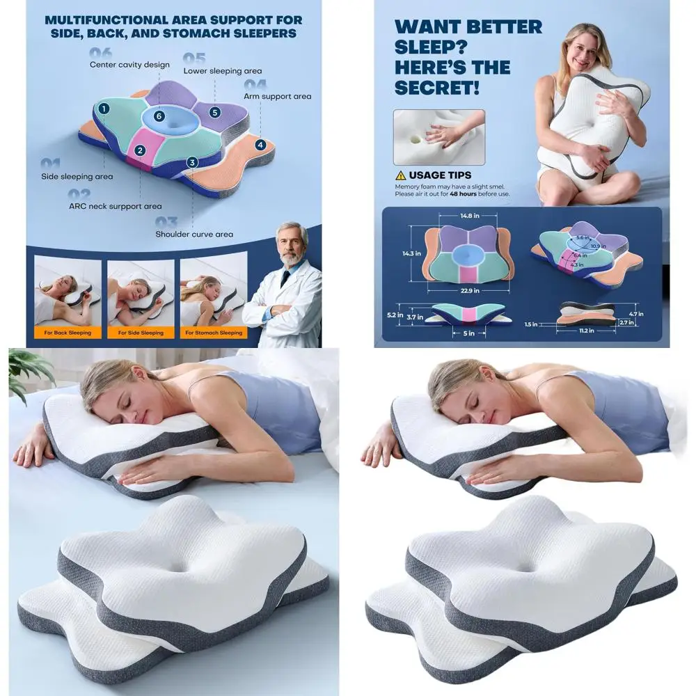 

Эргономичная охлаждающая подушка из пены с эффектом памяти для поддержки шеи и комфортного сна