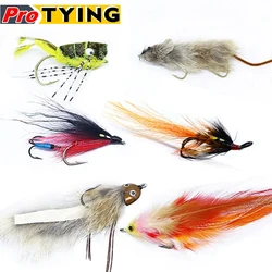 New 1pcs/2pcs pack realistic bass&pike salmon fly fishing flies rat/frog/baitfish pattern 2#1/0 freshwater streamer big fly lure