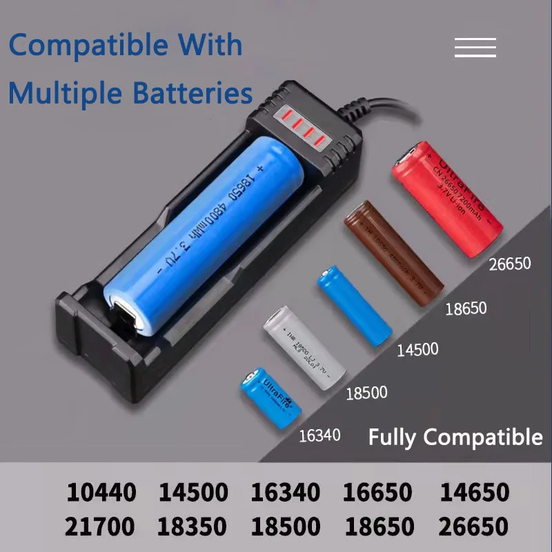 العالمي USB الذكية فتحة واحدة شاحن 26650 10440 14500 18650 شاحن ليثيوم مصباح يدوي لعبة 3.7 فولت-4.2 فولت الإضاءة قوة البنك #1