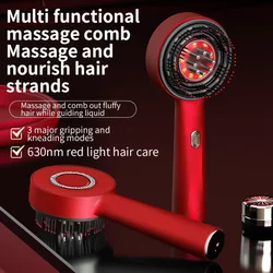 Electric Massage Comb Red Light Vibration Head Massage Comb Oil Applicator Nourishing Scalp Brush Hair Growth Anti Loss Care
