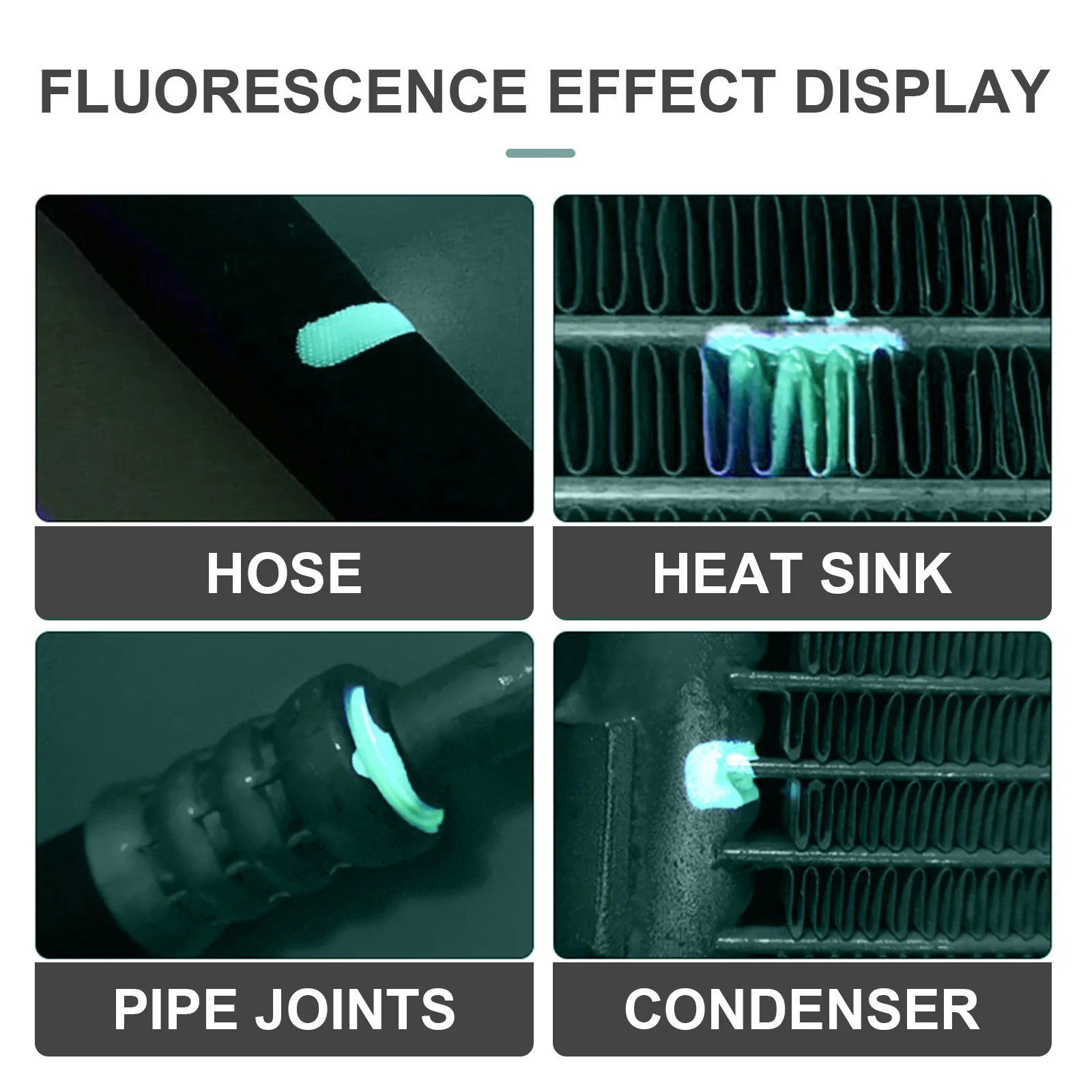 Rilevatore di perdite del condizionatore d'aria dell'auto Test di tenuta del condizionatore d'aria kit di rilevamento della luce viola fluorescente strumento di riparazione automatica