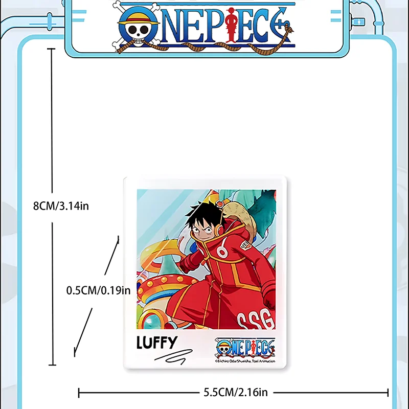 1 pièce Officielle ONE PIECE Egghead Aimant de réfrigérateur style Polaroid Boîte mystère. Collectez le groupe des chapeaux de paille – Un cadeau décoratif pour les amis.