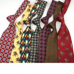 Linbaiway 9cm Brand Paisley Floral Neckties Formal Business Ties for Men Wedding Necktie Men's Business Bridegroom Neckties