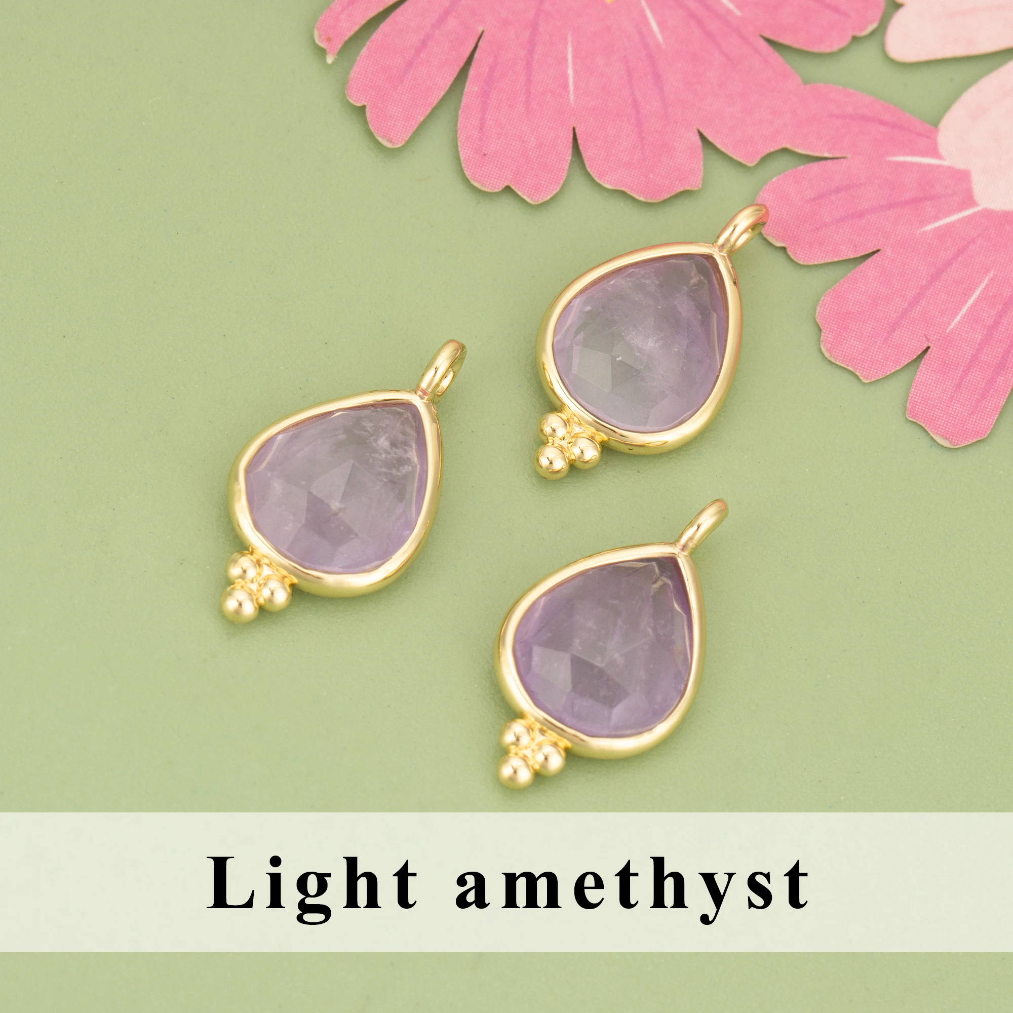 YEGUI,4pcs/lot,MH04,jewelry accessories,18k gold plated,copper,natural stones,charms,hand made,jewelry making,diy pendants image 6